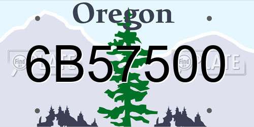 6B57500 Oregon License Plate