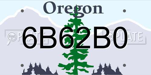 6B62B0 Oregon License Plate