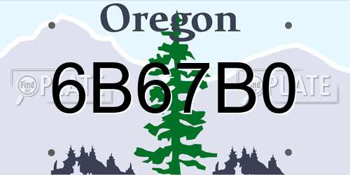 6B67B0 Oregon License Plate