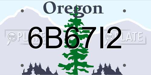 6B67I2 Oregon License Plate