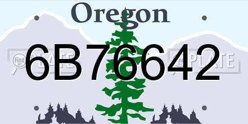 6B76642 Oregon License Plate