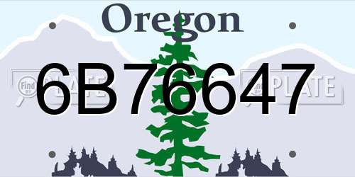 6B76647 Oregon License Plate