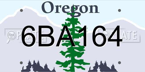 6BA164 Oregon License Plate