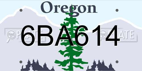 6BA614 Oregon License Plate