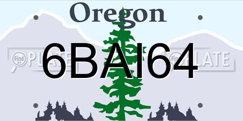 6BAI64 Oregon License Plate