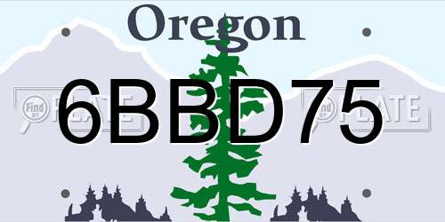 6BBD75 Oregon License Plate