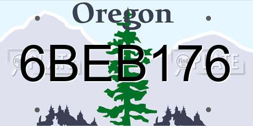 6BEB176 Oregon License Plate