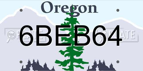 6BEB64 Oregon License Plate