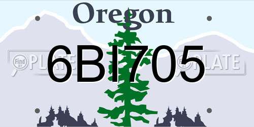6BI705 Oregon License Plate