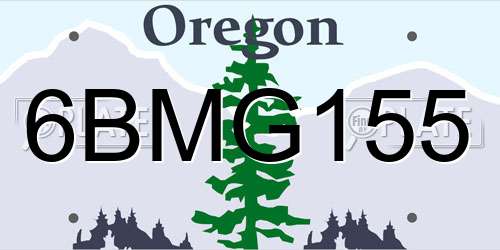 6BMG155 Oregon License Plate