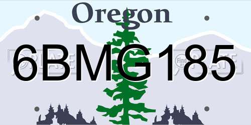 6BMG185 Oregon License Plate