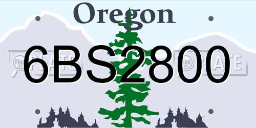 6BS2800 Oregon License Plate