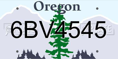 6BV4545 Oregon License Plate