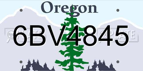 6BV4845 Oregon License Plate