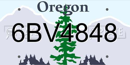 6BV4848 Oregon License Plate