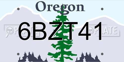 6BZT41 Oregon License Plate