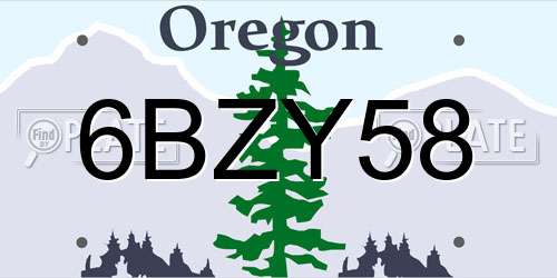 6BZY58 Oregon License Plate