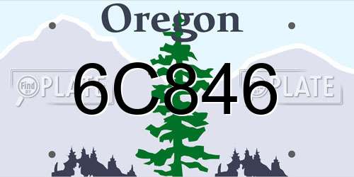 6C846 Oregon License Plate