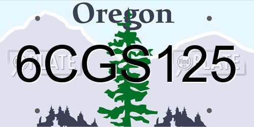 6CGS125 Oregon License Plate