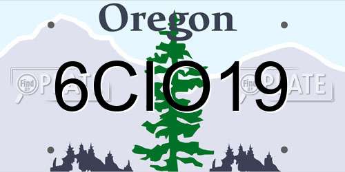 6CIO19 Oregon License Plate