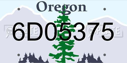 6D05375 Oregon License Plate