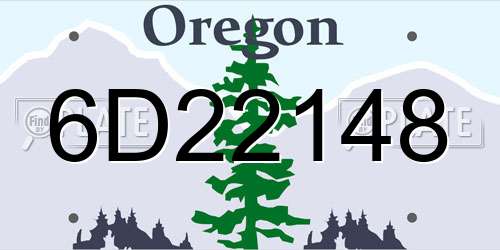 6D22148 Oregon License Plate