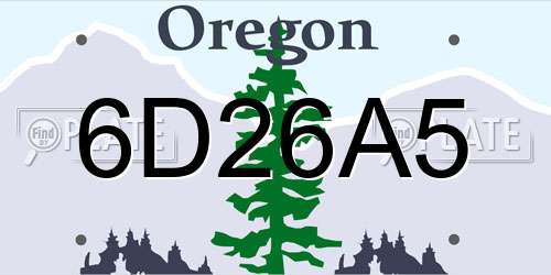 6D26A5 Oregon License Plate