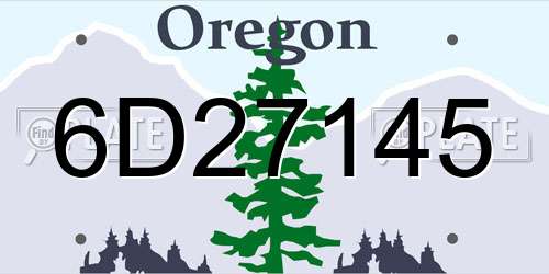 6D27145 Oregon License Plate