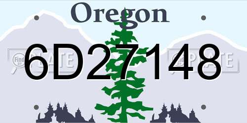 6D27148 Oregon License Plate