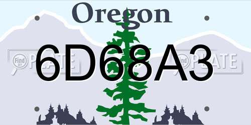 6D68A3 Oregon License Plate