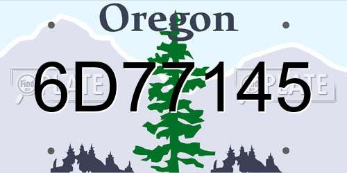 6D77145 Oregon License Plate