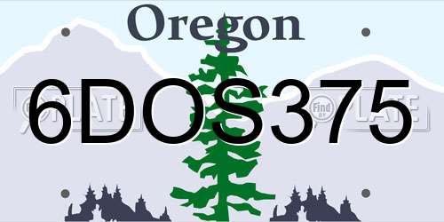 6DOS375 Oregon License Plate