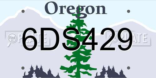 6DS429 Oregon License Plate