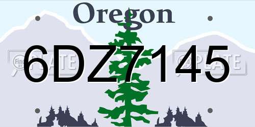 6DZ7145 Oregon License Plate