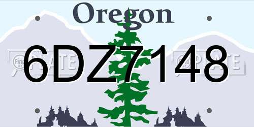 6DZ7148 Oregon License Plate