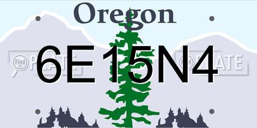 6E15N4 Oregon License Plate