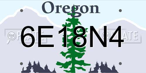 6E18N4 Oregon License Plate
