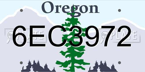 6EC3972 Oregon License Plate