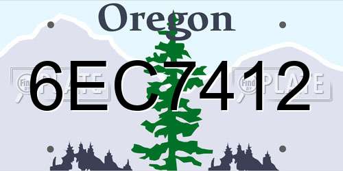 6EC7412 Oregon License Plate