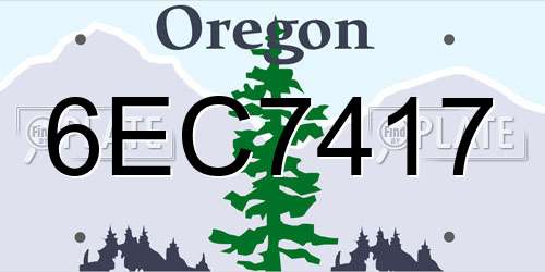 6EC7417 Oregon License Plate