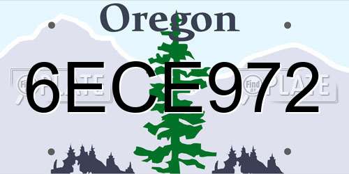6ECE972 Oregon License Plate
