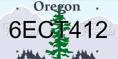 6ECT412 Oregon License Plate