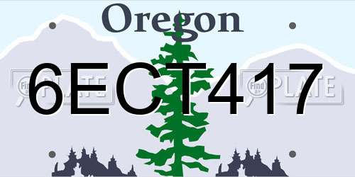 6ECT417 Oregon License Plate