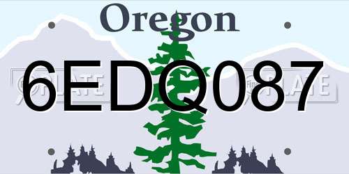 6EDQ087 Oregon License Plate