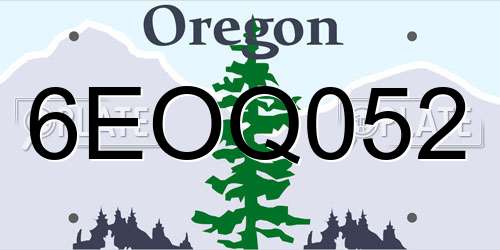 6EOQ052 Oregon License Plate