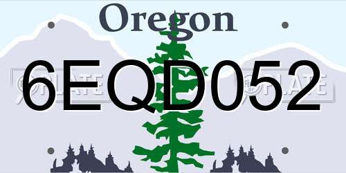 6EQD052 Oregon License Plate