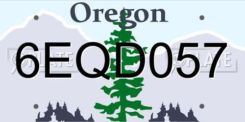 6EQD057 Oregon License Plate