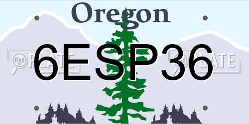 6ESP36 Oregon License Plate