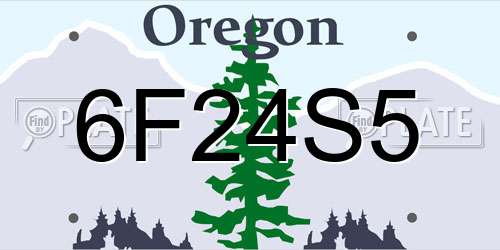 6F24S5 Oregon License Plate