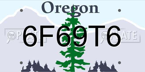 6F69T6 Oregon License Plate